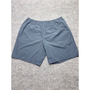 Hill City Mens XL Slate Blue Performance Athletic Shorts Elastic Waist 8 Inseam